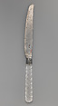 Table (carving?) knife, Steel, glass, German