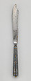 Table knife, Steel, niello-work with gold inlay, Italian