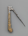 Folding fork, School of Michael le Blon (1587–1656), Steel, iron (?), gilded, Dutch