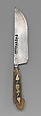 Knife, Steel, horn, brass, possibly Swiss
