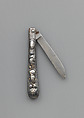 Clasp knife, Steel, bronze, mother-of-pearl, silver, Italian, Savoy or French, Savoy