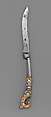 Folding table knife, Steel, buckshorn, silver, Southern German or Swiss
