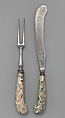 Fork and knife, Glazed earthenware, British, Staffordshire