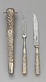Knife and fork with case, Steel, German, Hamburg
