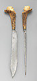 Carving fork, Steel, buckshorn, Southern German