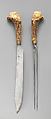 Carving fork, Steel, buckshorn, Southern German