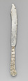 Table knife, Steel, buckshorn, silver, German or Swiss