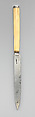 Table knife, Steel, ivory, Belgian