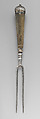 Table fork, Steel, silver; horn?, German or Dutch