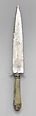 Huntsman's knife, Steel, horn, silver, Southern German