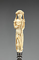Fork with carved handle in the form of Diana, Steel, ivory, Dutch or British