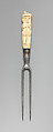 Carving fork, Steel, ivory, silver, Dutch
