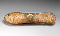 Spoon and fork case, Leather, tooled and gilt, French