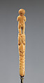 Spoon with handle carved with putto playing a pipe, Silver gilt, ivory, Swedish, Stockholm