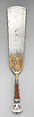 Serving knife (Présentoir), Steel, silver, crystal, porphyry, mother-of-pearl, possibly French