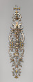 Handle and escutcheon with latch, Anonymous, Iron, brass and copper, Spanish