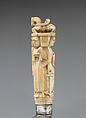 Carving knife, Steel, walrus ivory, silver, Dutch