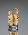 Wedding knife, fork and sheath, Ephraim How (British, 1652–1720), Ivory, steel, silver, aggregate inlay, British or Dutch