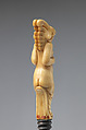 Fork with winged putto handle, Steel, ivory, probably Italian
