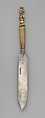 Table knife, Steel, gilt bronze, possibly Southern German