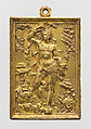 Saint Sebastian, Gilt bronze, Spanish