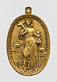 Saint Anthony of Padua, Gilt bronze, Spanish