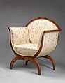 Armchair, Walnut veneer; coniferous and walnut secondary woods, Austrian