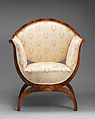 Armchair, Walnut veneer; coniferous and walnut secondary woods, Austrian