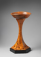 Pair of spitoons, Elm veneered on coniferous wood; poplar; ebonized wood base; 1 base with 2 pieces of oak with ebonized surface, Austrian