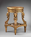 Vase stand with rams’ heads and carved neoclassical decoration, Gilded wood, French or Dutch