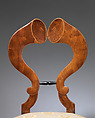 Chair, Walnut veneer on beech; ebonized wood; light color hardwood stringing, Austrian