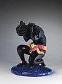 Kneeling African figure, Glass, furnace-worked and blown, Italian, Venice (Murano)