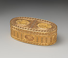 Double snuffbox, Melchior-René Barré (master 1768, recorded 1791), Gold, glass, French, Paris