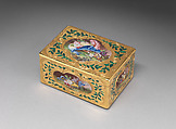 Snuffbox, Jean Ducrollay (French, born 1709, master 1734, recorded 1760), Gold, enamel, French, Paris