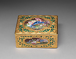 Snuffbox, Jean Ducrollay (French, born 1709, master 1734, recorded 1760), Gold, enamel, French, Paris