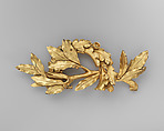 Wreath consisting of laurel and oak branches, Gilt bronze, French