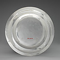 Plate (one of a set of twelve), Thomas Farren (British, active ca. 1707–d. 1743), Silver, British, London