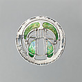Round brooch with green enamel, Attributed to Frances McNair (British (born Scotland), 1873–1921), Silver, enamel, Scottish, probably Glasgow