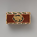 Snuffbox, Jean Ducrollay (French, born 1709, master 1734, recorded 1760), Gold, lacquer, enamel, French, Paris