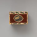 Snuffbox, Jean Ducrollay (French, born 1709, master 1734, recorded 1760), Gold, lacquer, enamel, French, Paris