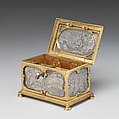 Jewelry box, P. Ben, Silver, engraved; brass, partially gilt, German, probably Nuremberg or Flemish