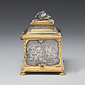 Jewelry box, P. Ben, Silver, engraved; brass, partially gilt, German, probably Nuremberg or Flemish