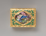Snuffbox, Jean Ducrollay (French, born 1709, master 1734, recorded 1760), Gold, enamel, French, Paris