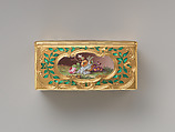 Snuffbox, Jean Ducrollay (French, born 1709, master 1734, recorded 1760), Gold, enamel, French, Paris