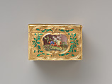 Snuffbox, Jean Ducrollay (French, born 1709, master 1734, recorded 1760), Gold, enamel, French, Paris