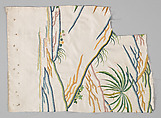 Fragments with European grotesque designs, Silk, embroidered satin weave, Chinese