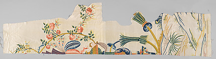 Fragments with European grotesque designs, Silk, embroidered satin weave, Chinese