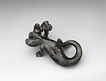 Pair of double-headed monsters, Bronze, with black lacquer patina, Italian, possibly Venice