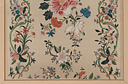 Panel, Silk, painted, Chinese, for French market