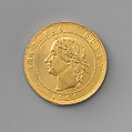 Pattern penny of Queen Victoria, Medalist: Joseph Moore (British, Birmingham 1817–1892 Birmingham), Gilt copper, British